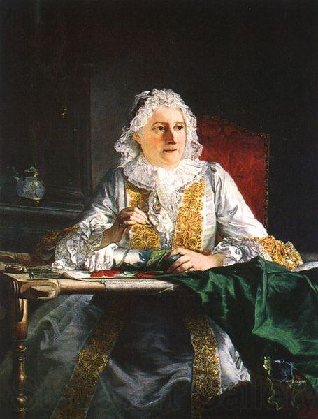 Aved, Jacques-Andre-Joseph Portrait of Mme Crozat Spain oil painting art